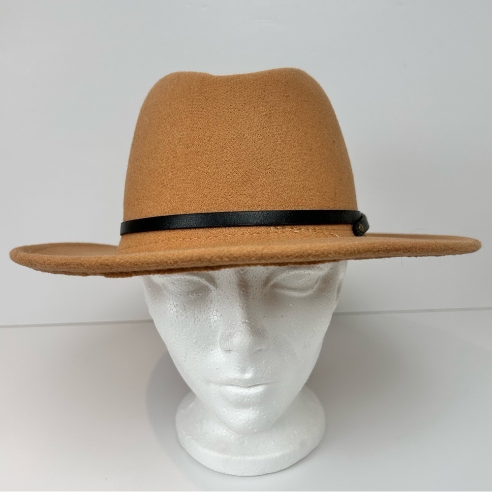 Felt Western Hat, M/L, Tan, faux-leather trim, Cowboy, Festival, NEW
